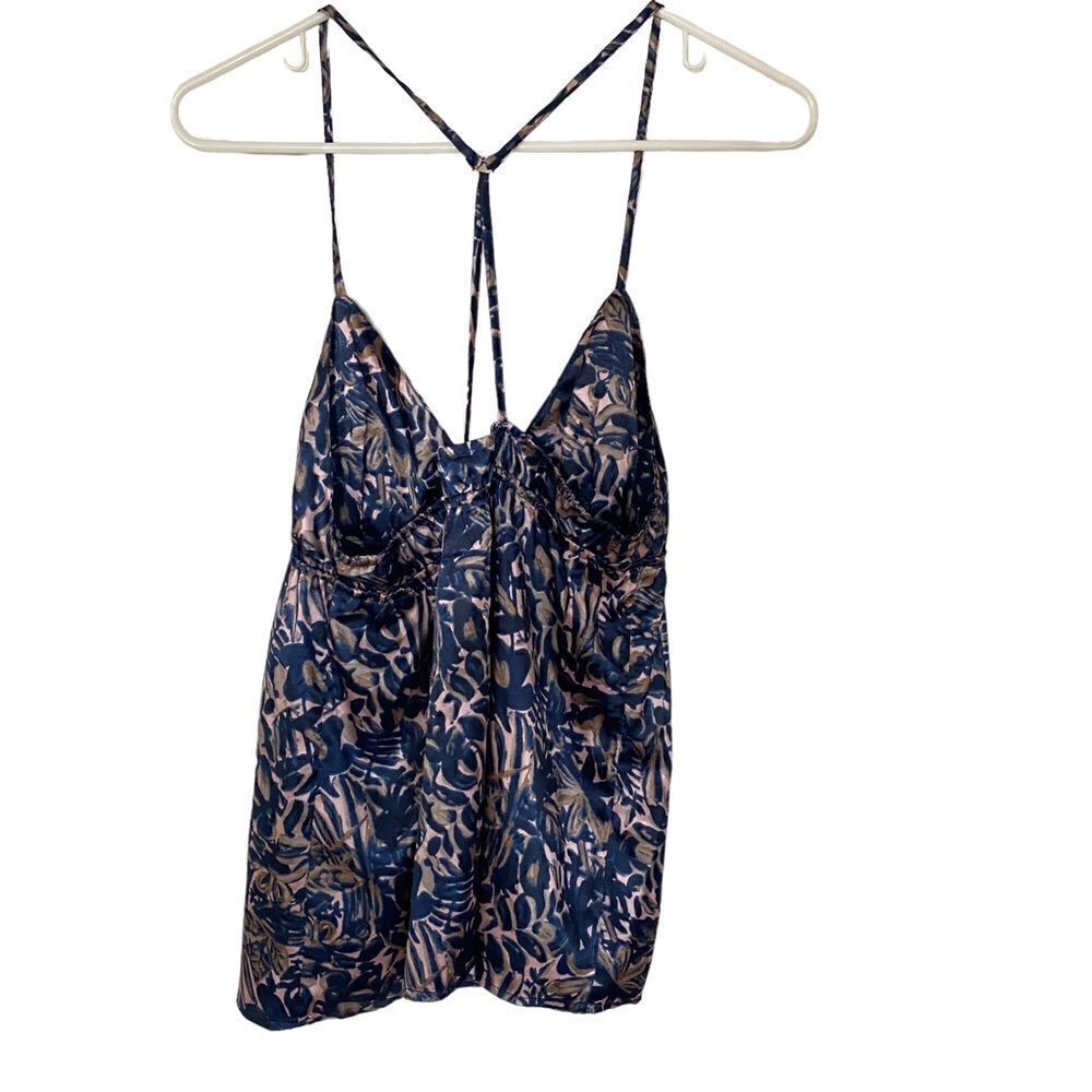 Gap body love amour NEW floral spaghetti strap camisoles medium blue pink tan - Picture 4 of 6